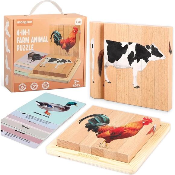 4-in-1 Farm Animal Puzzle - Picture 3 of 4